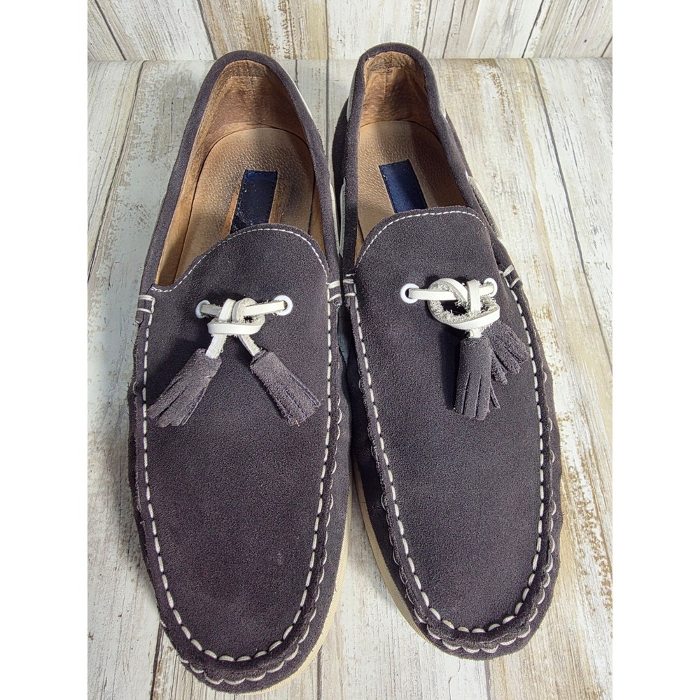 Joseph Abboud Collection Brown Suede Tassel Loafer Boat Shoes Contrast Stitch - Picture 10 of 10